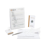 Counting tool, sorting pads, pocket cards, and brochure included in Diamond kit, displayed with tweezers