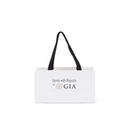 GIA shopping bag front with text "Gems with Reports by GIA"